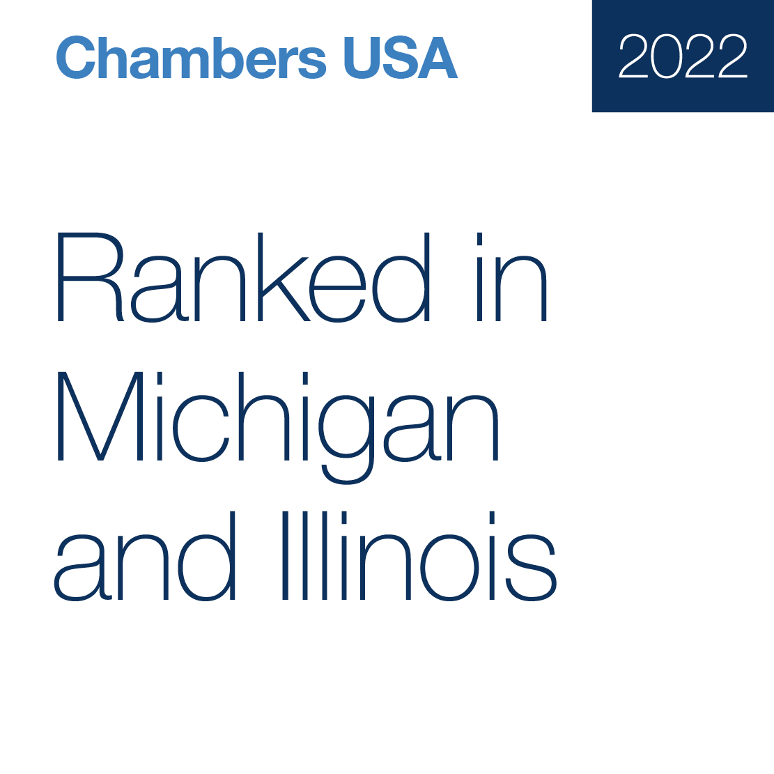 Chambers USA Ranked in Michigan and Illinois 2022